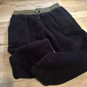 UGG Black Fleece Joggers with Green Waistband